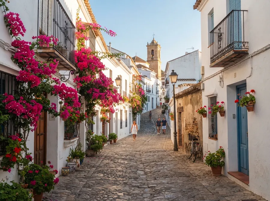 Calle con flores en Mijas Pueblo
