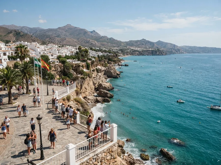 Balcón de Europa y acantilados de Nerja