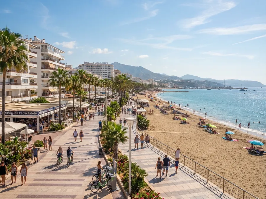 Paseo marítimo de Torremolinos junto a la playa